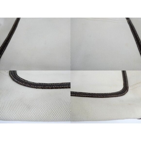 Coach Cream Chalk Brown Canvas Shoulder Bag Tote 10779 - Picture 15 of 16